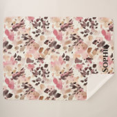 Pink Cream Brown Leopard Christmas Sherpa Deken (Voorkant (horizontaal))