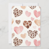 Pink Cream Brown Leopard Hearts Verjaardag Kaart (Achterkant)