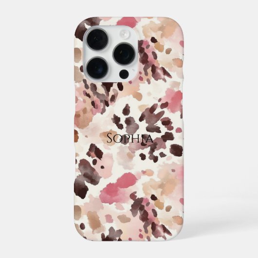 Pink Cream Brown Leopard iPhone Hoesje (Achterkant)