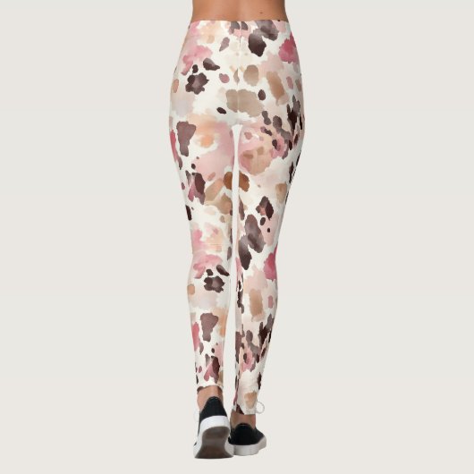 Pink Cream Brown Leopard  Leggings (Achterkant)
