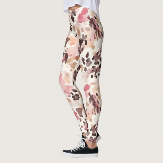 Pink Cream Brown Leopard  Leggings (Links)