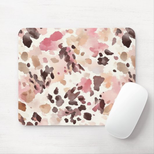 Pink Cream Brown Leopard Muismat (Met muis)