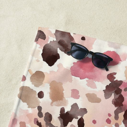 Pink Cream Brown Leopard   Strandlaken (In situ)