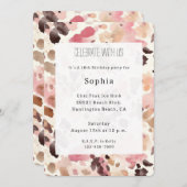 Pink Cream Brown Leopard Verjaardag Kaart (Voorkant / Achterkant)