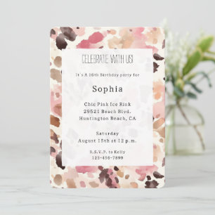 Pink Cream Brown Leopard Verjaardag Kaart