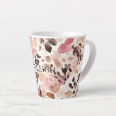 Pink Cream Brown Leopard Verjaardag Latte Mok (Rechterhoek)