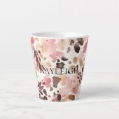 Pink Cream Brown Leopard Verjaardag Latte Mok (Voorkant)