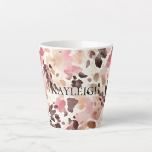 Pink Cream Brown Leopard Verjaardag Latte Mok
