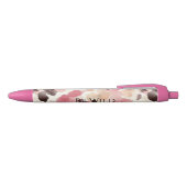 Pink Cream Brown Leopard   Zwarte Inkt Pen (Bovenkant)