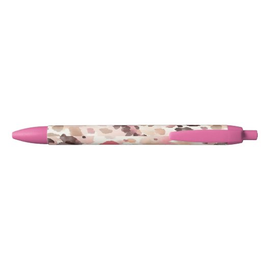 Pink Cream Brown Leopard   Zwarte Inkt Pen (Achterkant)