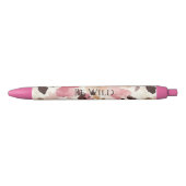 Pink Cream Brown Leopard   Zwarte Inkt Pen (Voorkant)