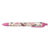 Pink Cream Brown Leopard   Zwarte Inkt Pen (Bodem)