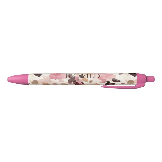 Pink Cream Brown Leopard   Zwarte Inkt Pen (Bodem)