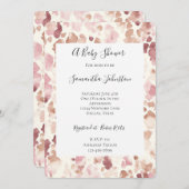 Pink Cream Chocolate Brown Leopard Baby shower Kaart (Voorkant / Achterkant)