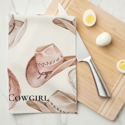 Pink Cream Cowgirl Petten Theedoek (Quarter Fold)