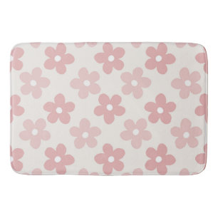 Pink Cream Daisy Flowers Retro Patroon Badmat