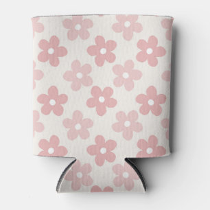 Pink Cream Daisy Flowers Retro Patroon Blikjeskoeler