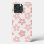 Pink Cream Daisy Flowers Retro Patroon Case-Mate iPhone Case (Achterkant)