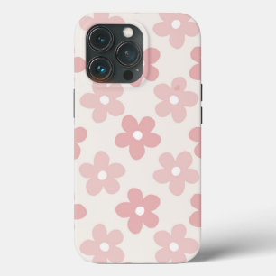 Pink Cream Daisy Flowers Retro Patroon Case-Mate iPhone Case