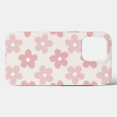 Pink Cream Daisy Flowers Retro Patroon Case-Mate iPhone Case (Achterkant (horizontaal))