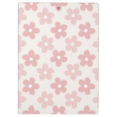 Pink Cream Daisy Flowers Retro Patroon Klembord (Achterkant)