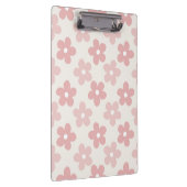 Pink Cream Daisy Flowers Retro Patroon Klembord (Rechts)