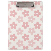 Pink Cream Daisy Flowers Retro Patroon Klembord (Voorkant)