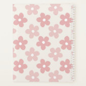 Pink Cream Daisy Flowers Retro Patroon Planner (Achterkant)