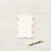 Pink Cream Daisy Flowers Retro Patroon Post-it® Notes (Op bureau)