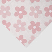 Pink Cream Daisy Flowers Retro Patroon Tissuepapier (Detail)