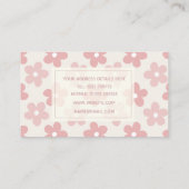 Pink Cream Daisy Flowers Retro Patroon Visitekaartje (Achterkant)