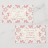 Pink Cream Daisy Flowers Retro Patroon Visitekaartje (Voorkant / Achterkant)