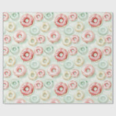 Pink Cream Donuts Birthday Cadeaupapier (Vlak)