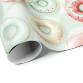 Pink Cream Donuts Birthday Cadeaupapier (Rol Hoek)