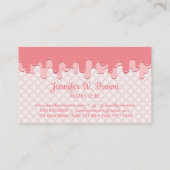 Pink Cream Drip Wafer Bakery Visitekaartje (Achterkant)