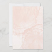 Pink Cream Floral Elegant Wedding Invitation Kaart (Achterkant)