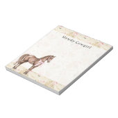 Pink Cream Floral Horse Notitieblok (Linkerzijde)