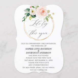 Pink Cream Floral Weddenschap Probeer opnieuw Nieu Kaart