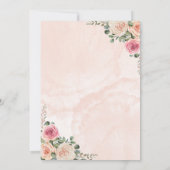 Pink Cream Floral Wedding Save the Date Kaarten (Achterkant)