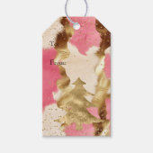 Pink Cream Gold Koeienhuid Tree Cadeaulabel (Voorkant)