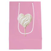 Pink Cream Heart on Stick Birthday Medium Cadeauzakje (Achterkant)