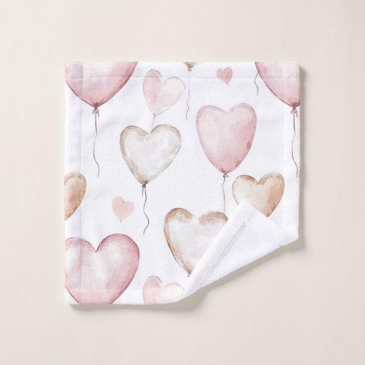 Pink Cream Hearts Bad Handdoek (Wasdoekje)