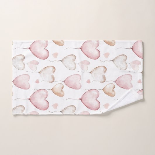 Pink Cream Hearts Bad Handdoek (Handdoek)