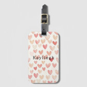 Pink Cream Hearts Bagagelabel (Voorkant (verticaal))