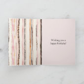 Pink Cream Hearts Leopard Animal Cake Birthday Kaart (Binnen)