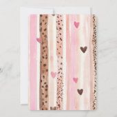 Pink Cream Hearts Leopard Stripes Verjaardag Kaart (Achterkant)