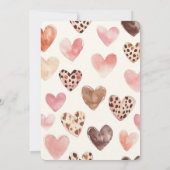 Pink Cream Hearts Leopard Verjaardag Kaart (Achterkant)
