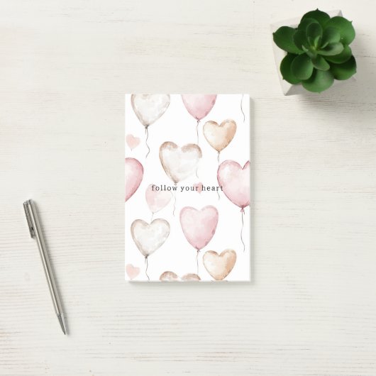 Pink Cream Hearts Post-it® Notes (Kantoor)