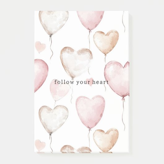 Pink Cream Hearts Post-it® Notes (Voorkant)