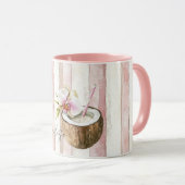 Pink Cream Paradise Tropical Coconut Orchid Flower Mok (Voorkant rechts)